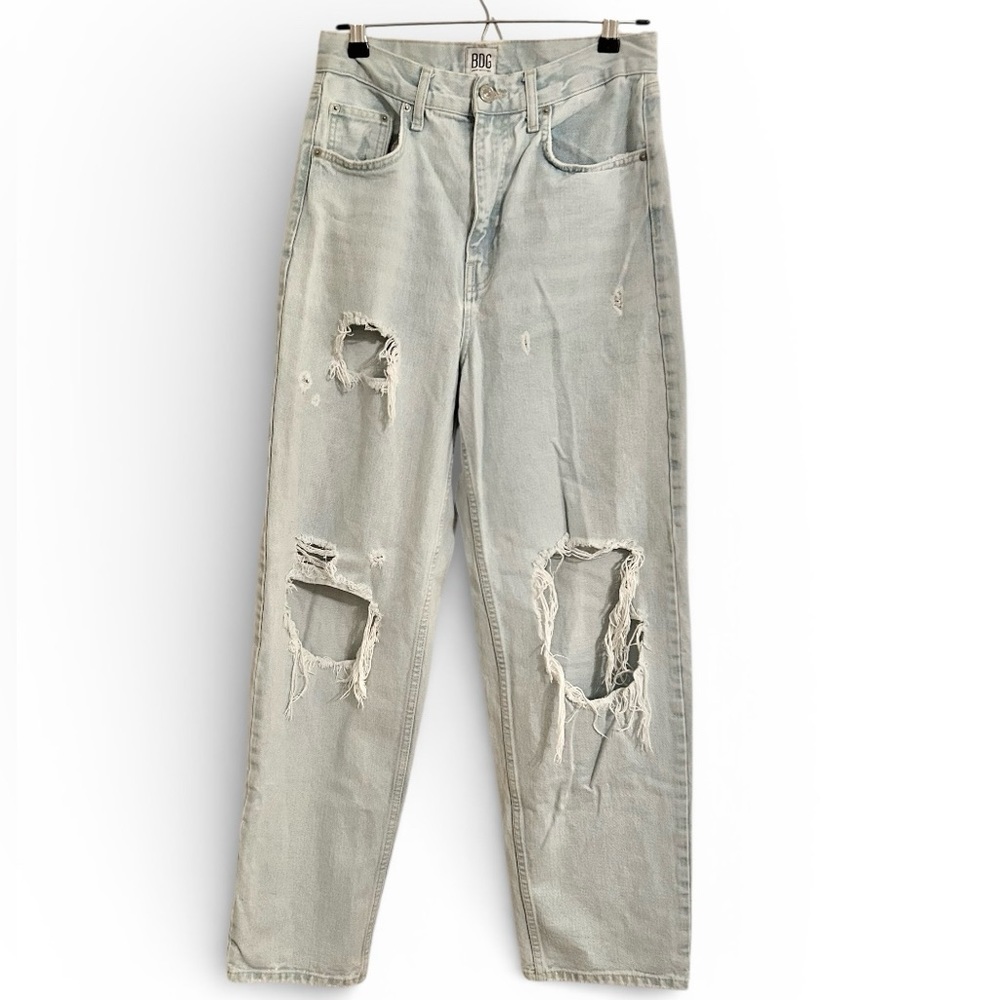 BDG Urban Outfitters Light Wash Distressed High-Rise Baggy Leg Jeans Size 29